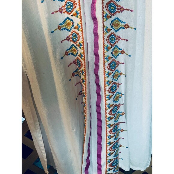 MIDNIGHT VELVET Embroidered Chloe Long Linen Blend Maxi Dress 18W - Picture 3 of 9